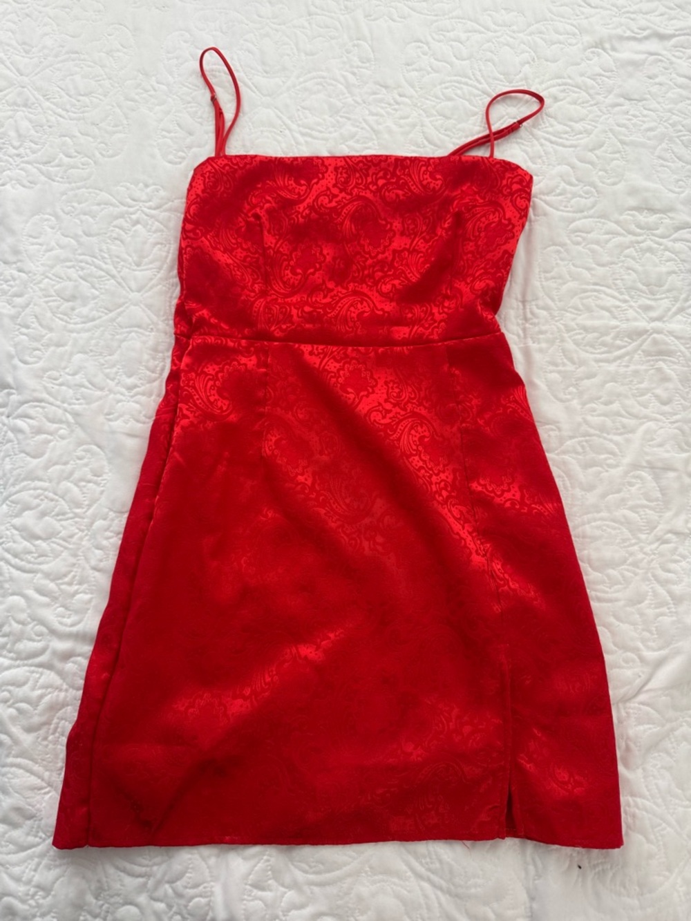 Red Satin Lucy in the sky dress